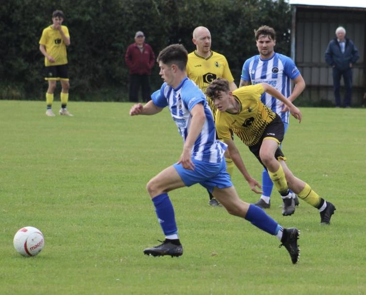 Tish on the attack against Herbrandston. Picture: Andrew Goffin